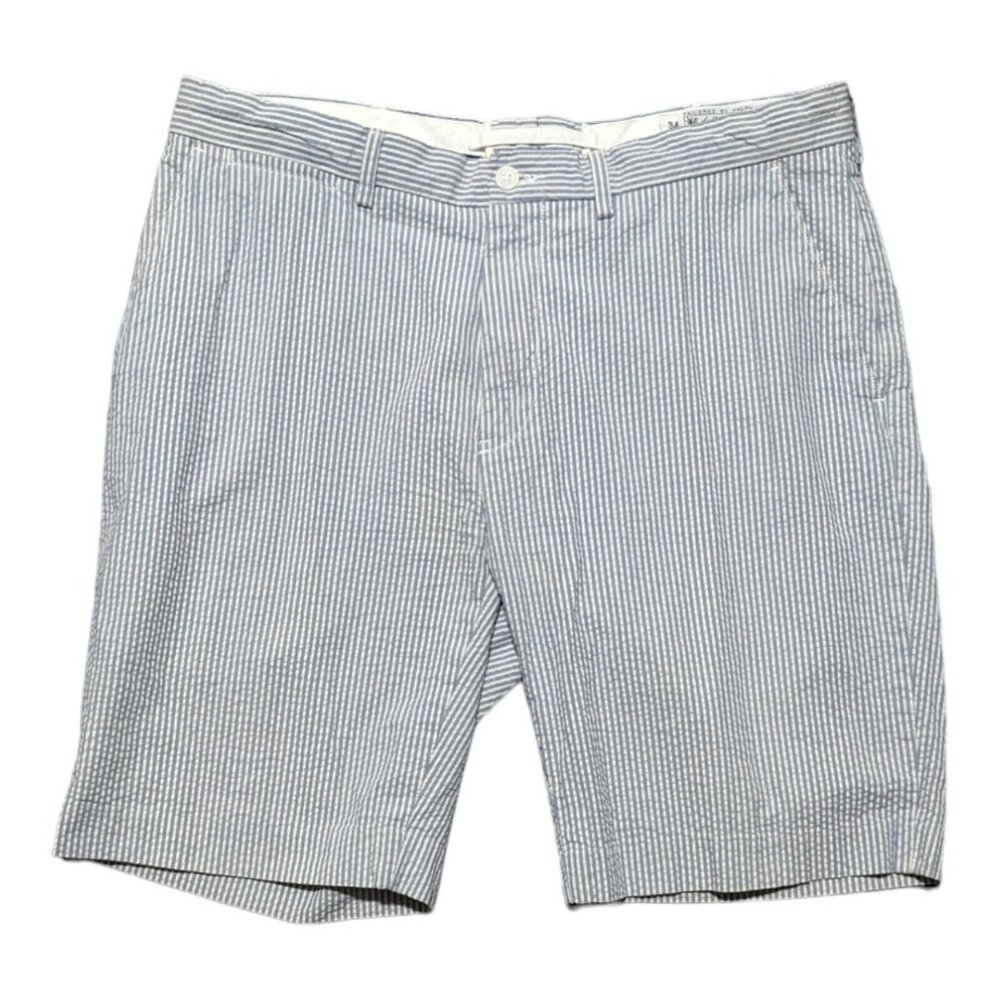 Vintage Polo Ralph Lauren Shorts Mens 34 Blue Stripe Seersucker Summer Cloth